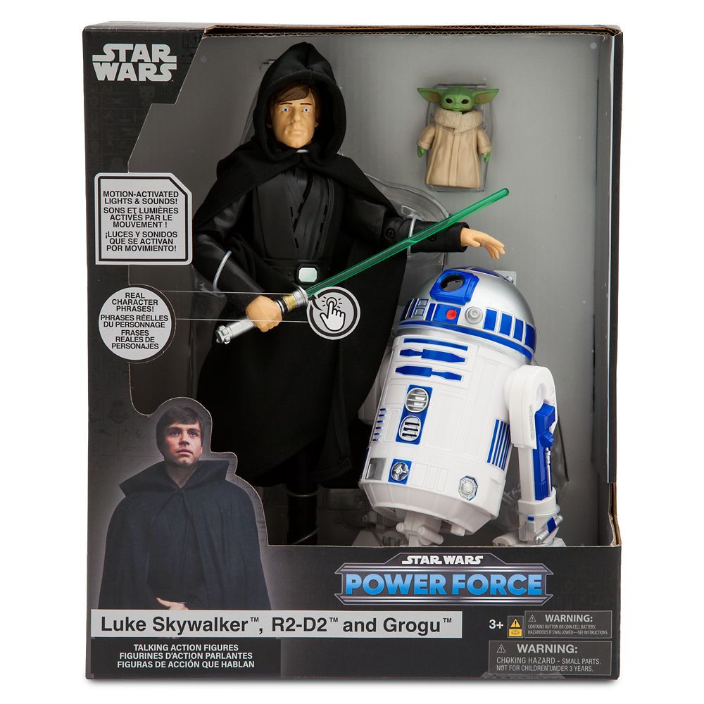 Disney Luke Skywalker, R2-D2 And Grogu Talking Action Figure Set – Star Wars Power Force – 10'' H