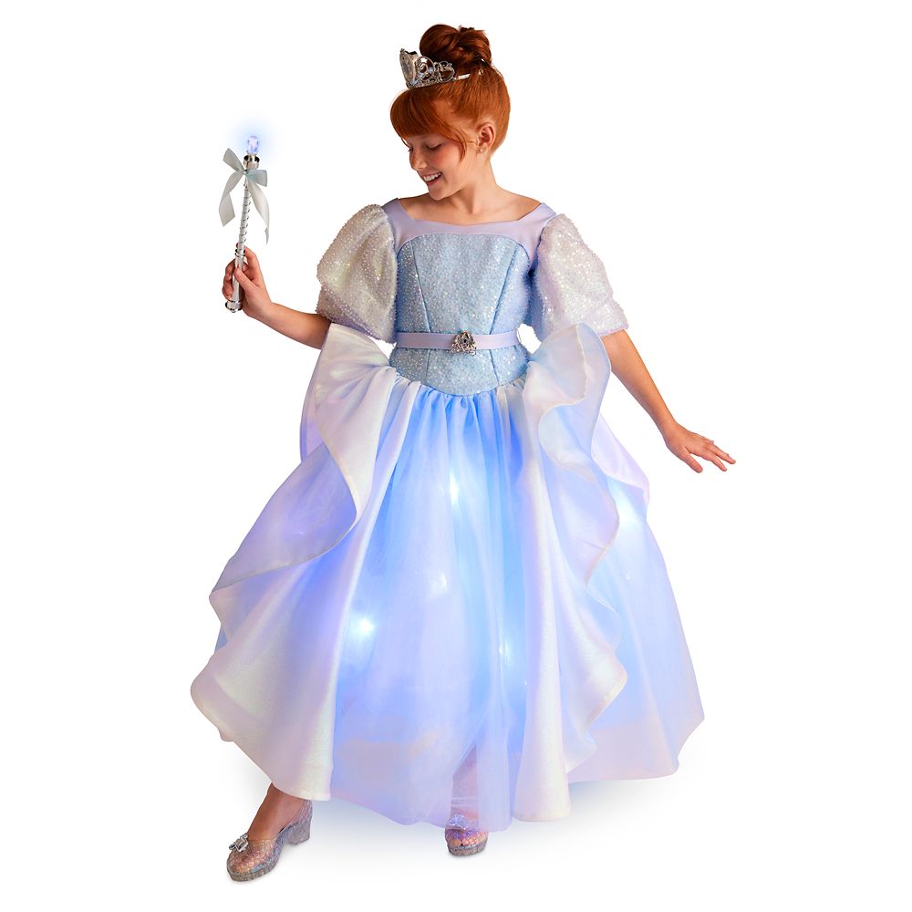 Disney Cinderella Light-Up Costume For Kids With Interactive Light-Up Wand And Tiara By A Leading Role