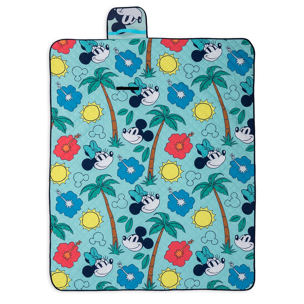 Disney Mickey And Minnie Mouse Folding Picnic Blanket With Handle