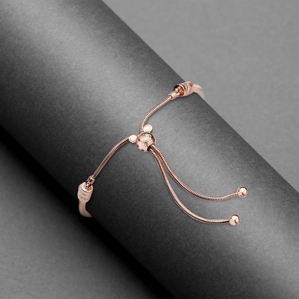 Mickey Mouse Icon Fantasyland Castle Slider Bracelet By Pandora – Rose Gold – Disney Parks