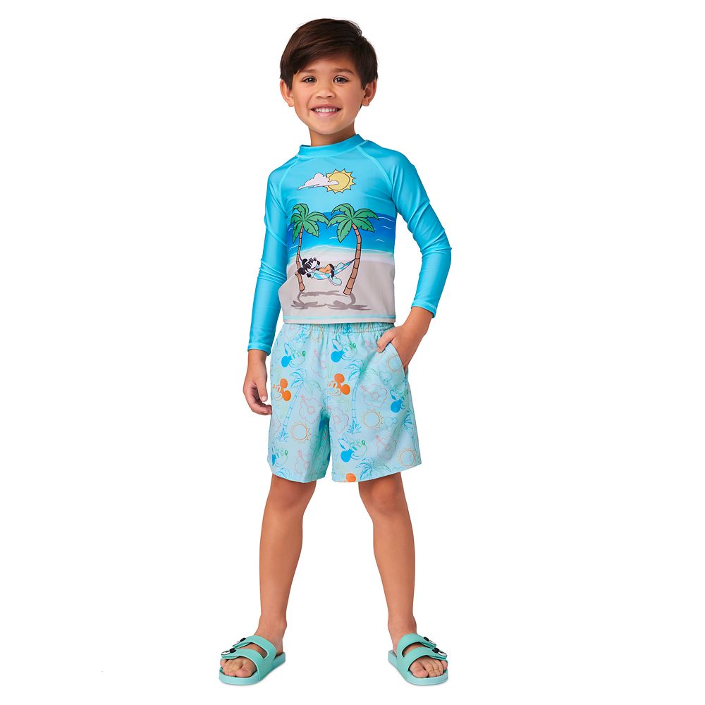 Disney Mickey And Minnie Mouse Summer Swim Trunks For Kids