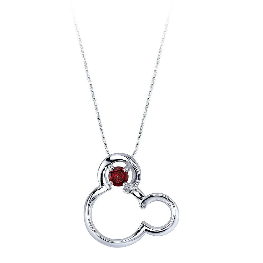 Disney Mickey Mouse January Birthstone Necklace For Women – Garnet