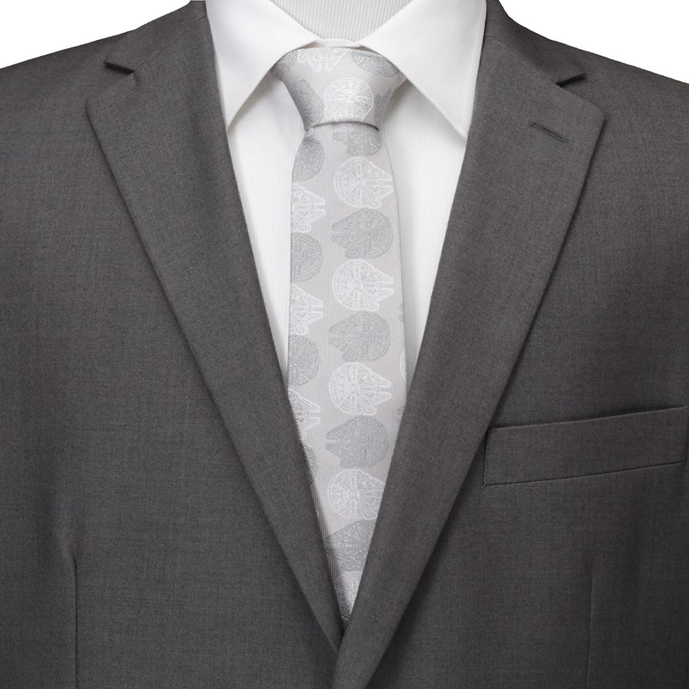 Disney Millennium Falcon Gray Silk Tie For Adults – Star Wars