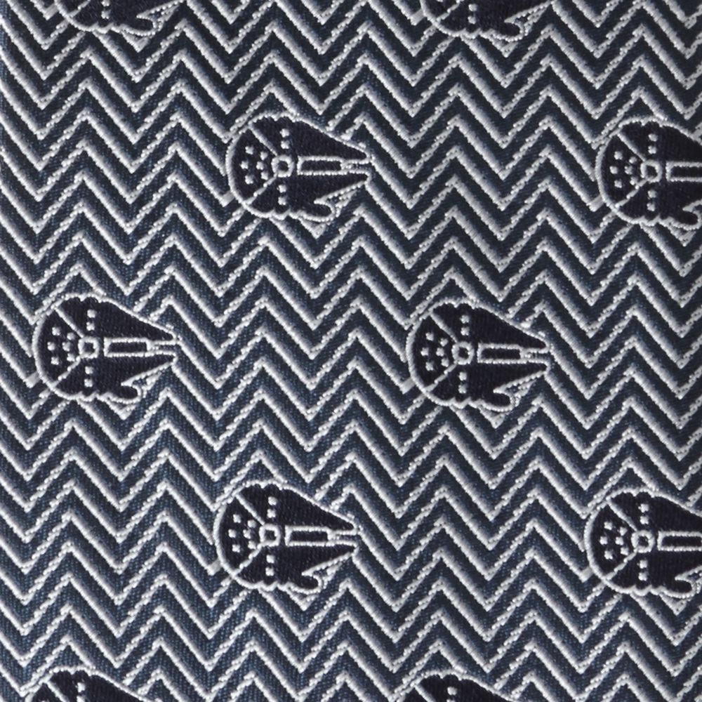 Disney Millennium Falcon Herringbone Blue Silk Tie For Adults – Star Wars