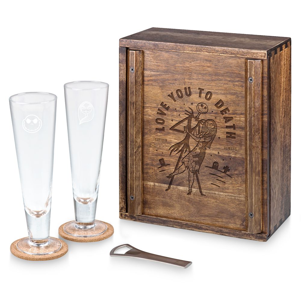 Disney Jack Skellington And Sally Pilsner Glass Gift Set – The Nightmare Before Christmas