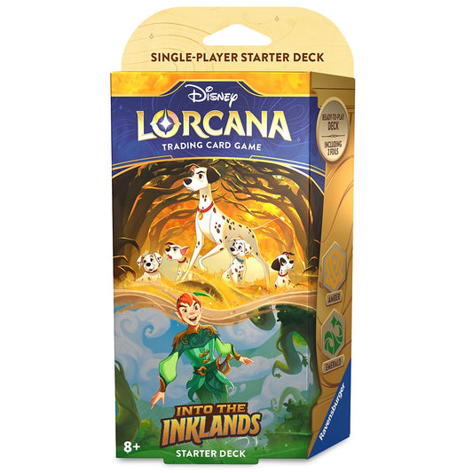  Disney Lorcana Trading Card Game By Ravensburger – Into The Inklands – Starter Deck – 101 Dalmatians And Peter Pan