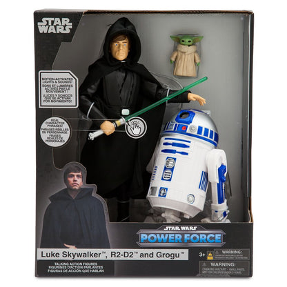 Disney Luke Skywalker, R2-D2 And Grogu Talking Action Figure Set – Star Wars Power Force – 10'' H
