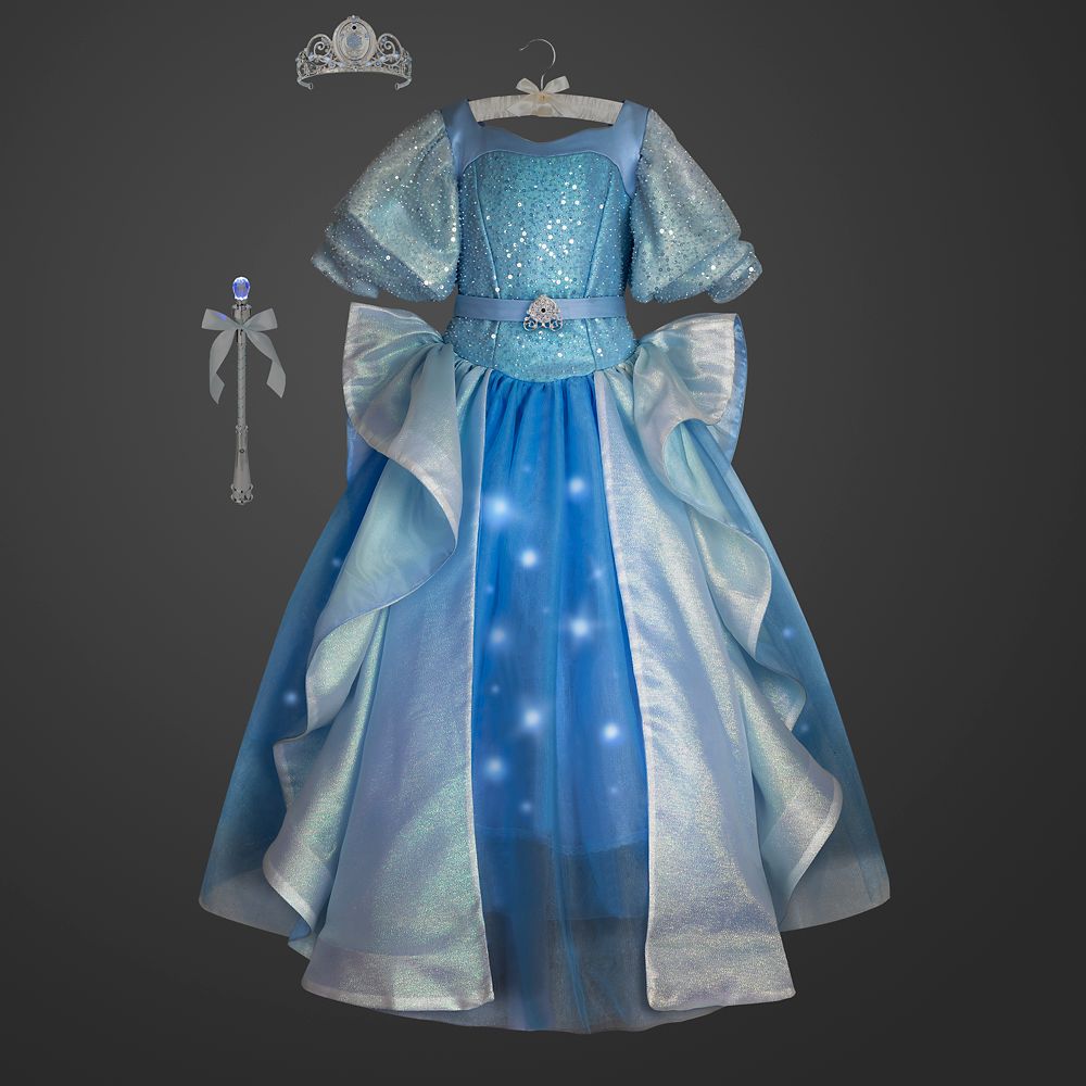 Disney Cinderella Light-Up Costume For Kids With Interactive Light-Up Wand And Tiara By A Leading Role