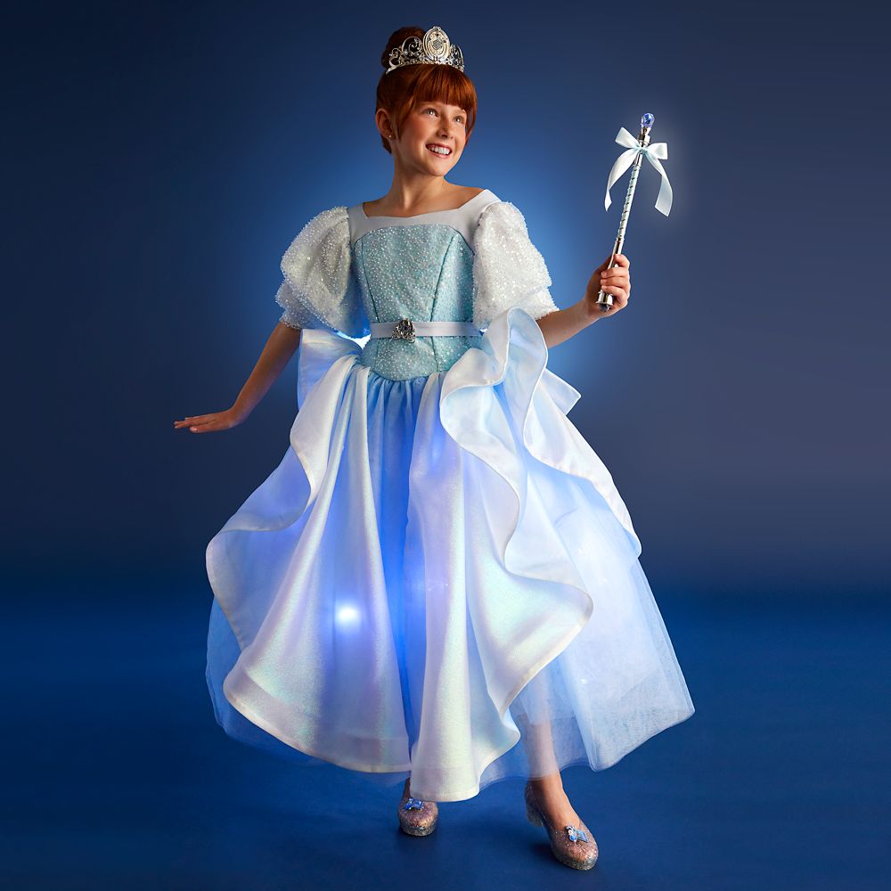 Disney Cinderella Light-Up Costume For Kids With Interactive Light-Up Wand And Tiara By A Leading Role