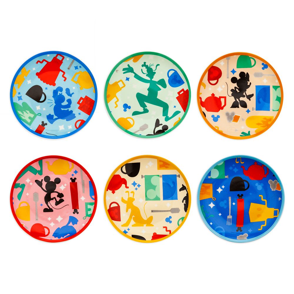 Disney Mickey Mouse And Friends Tidbit Plates With Caddy Set