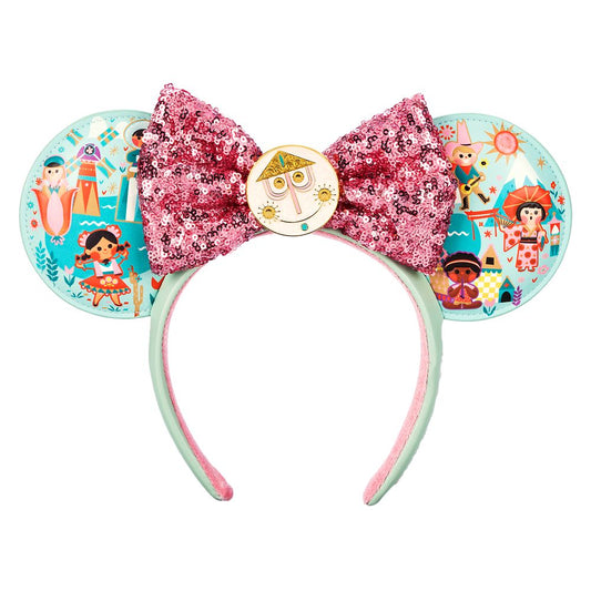  Disney It's A Small World Ear Headband With Sequined Bow For Adults