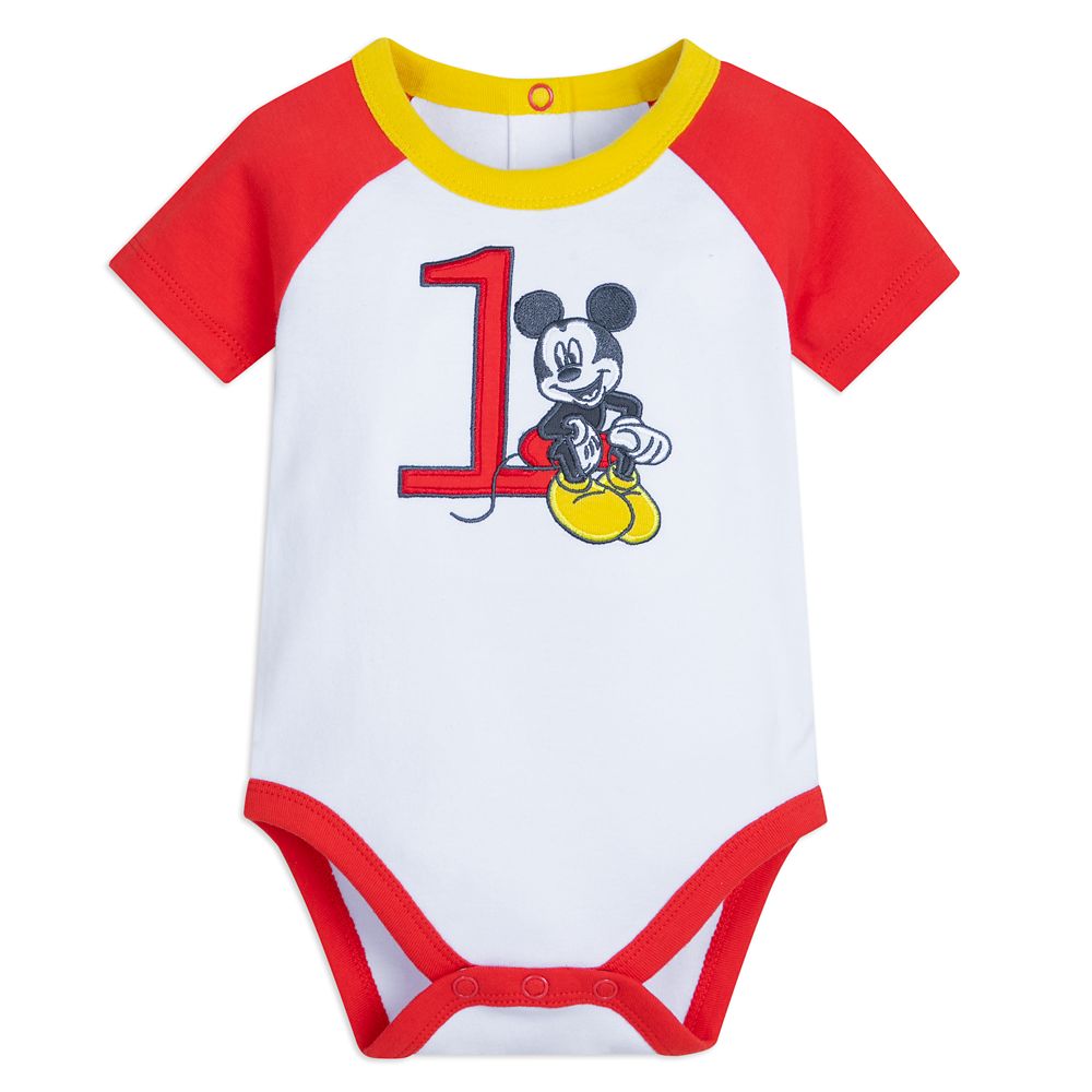 Disney Mickey Mouse 1st Birthday Bodysuit Set For Baby