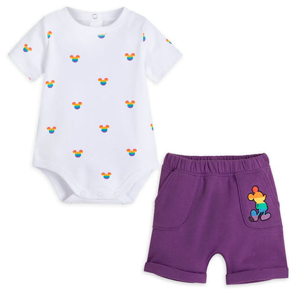  Mickey Mouse Icon Bodysuit And Shorts Set For Baby – Disney Pride Collection