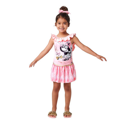 Disney Minnie Mouse Pink Swimsuit And Hair Scrunchie Set For Girls