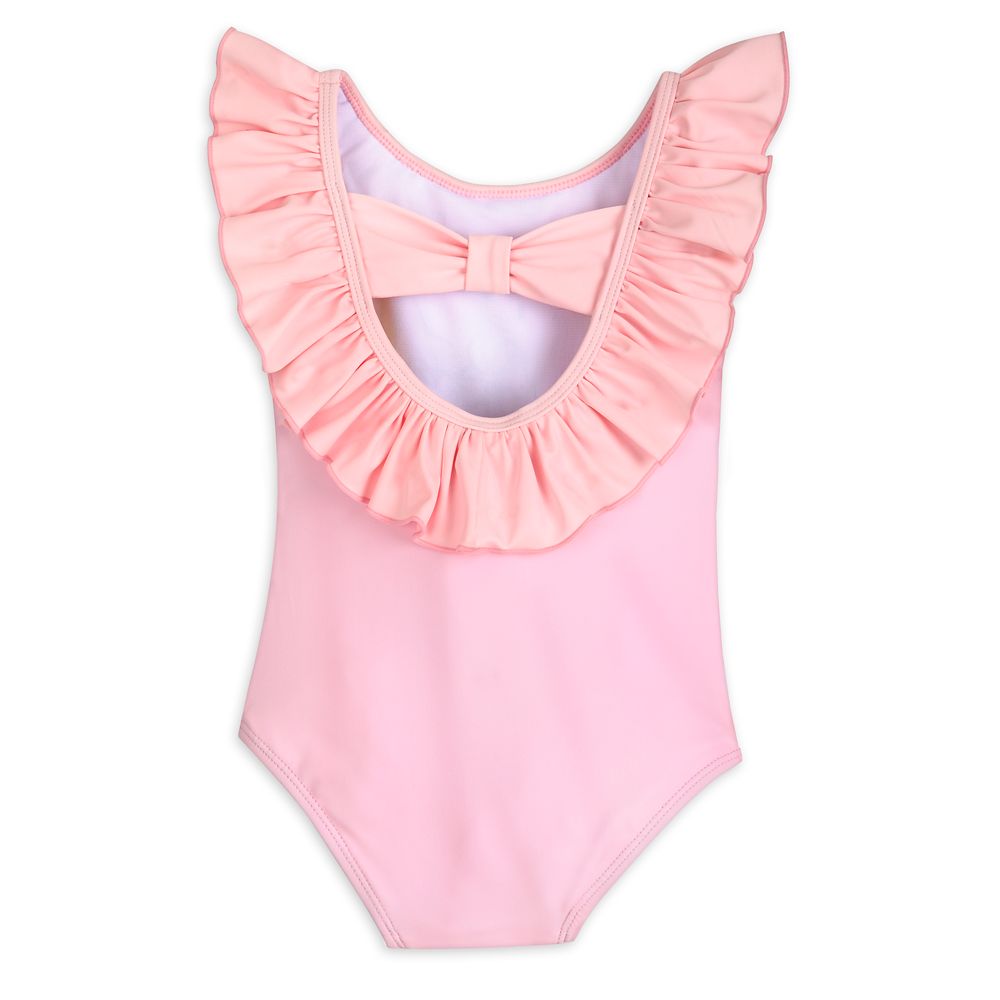 Disney Minnie Mouse Pink Swimsuit And Hair Scrunchie Set For Girls