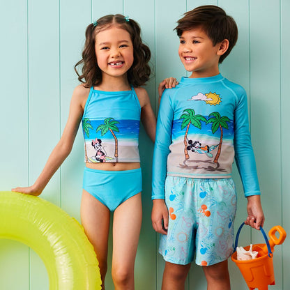 Disney Mickey And Minnie Mouse Summer Swim Trunks For Kids