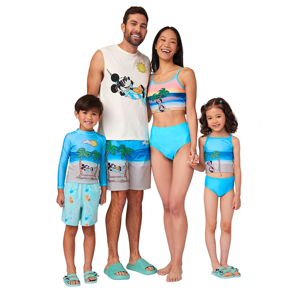 Disney Mickey And Minnie Mouse Summer Swim Trunks For Kids