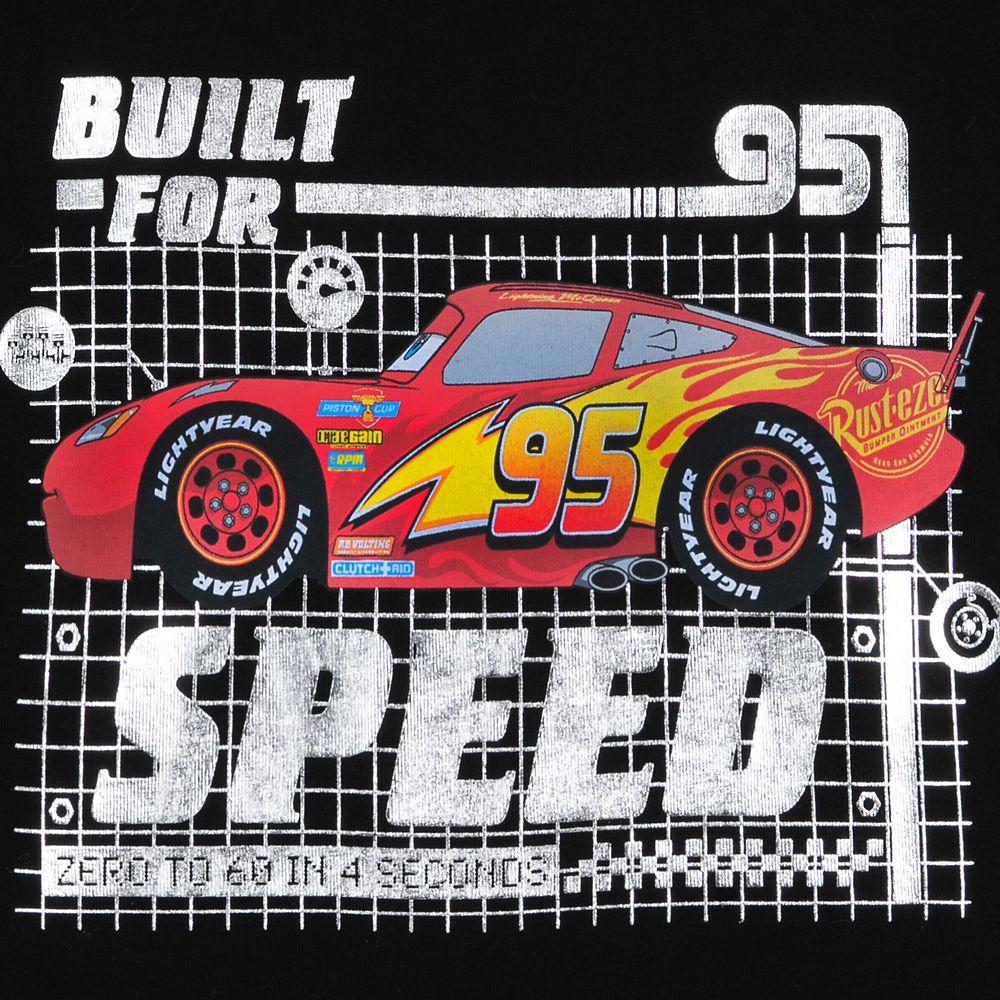 Disney Lightning McQueen ''Built For Speed'' T-Shirt For Kids – Cars
