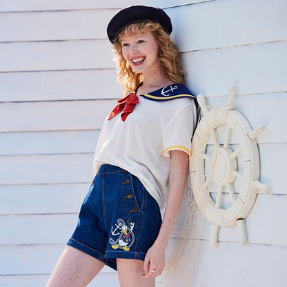 Disney Donald Duck Denim Shorts For Women – 90th Anniversary