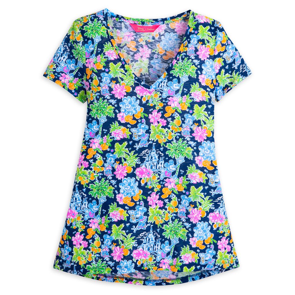  Mickey And Minnie Mouse Etta V-Neck T-Shirt For Women By Lilly Pulitzer – Disney Parks