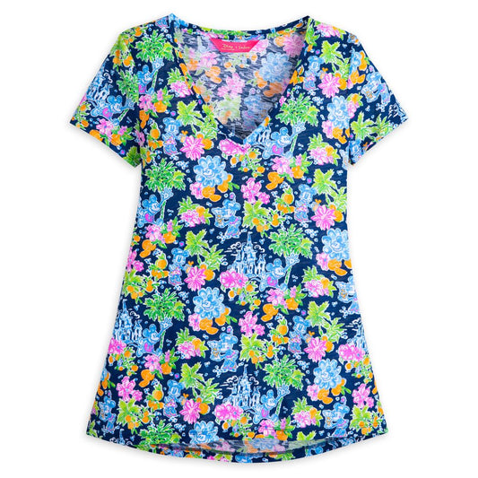 Mickey And Minnie Mouse Etta V-Neck T-Shirt For Women By Lilly Pulitzer – Disney Parks