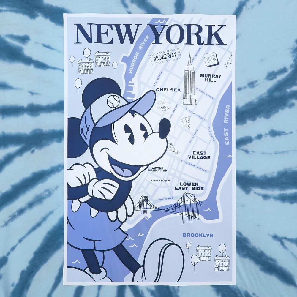 Disney Mickey Mouse New York City Tie-Dye T-Shirt For Adults