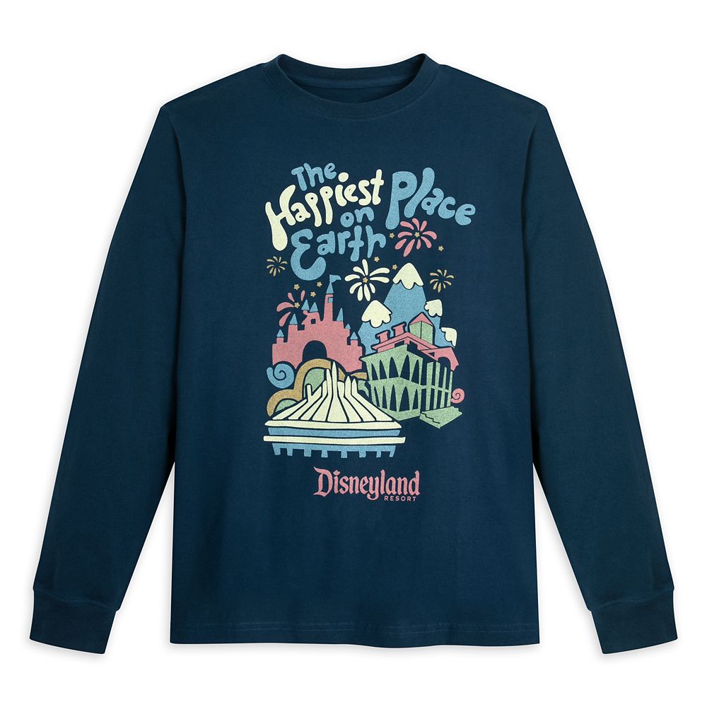  Disneyland ''The Happiest Place On Earth'' Long Sleeve T-Shirt For Adults