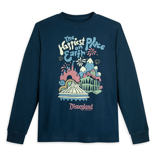  Disneyland ''The Happiest Place On Earth'' Long Sleeve T-Shirt For Adults