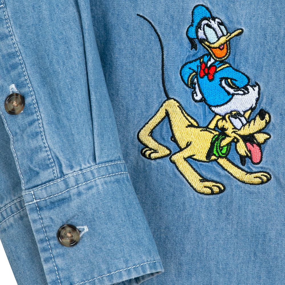 Disney Mickey Mouse And Friends Denim Shirt For Adults
