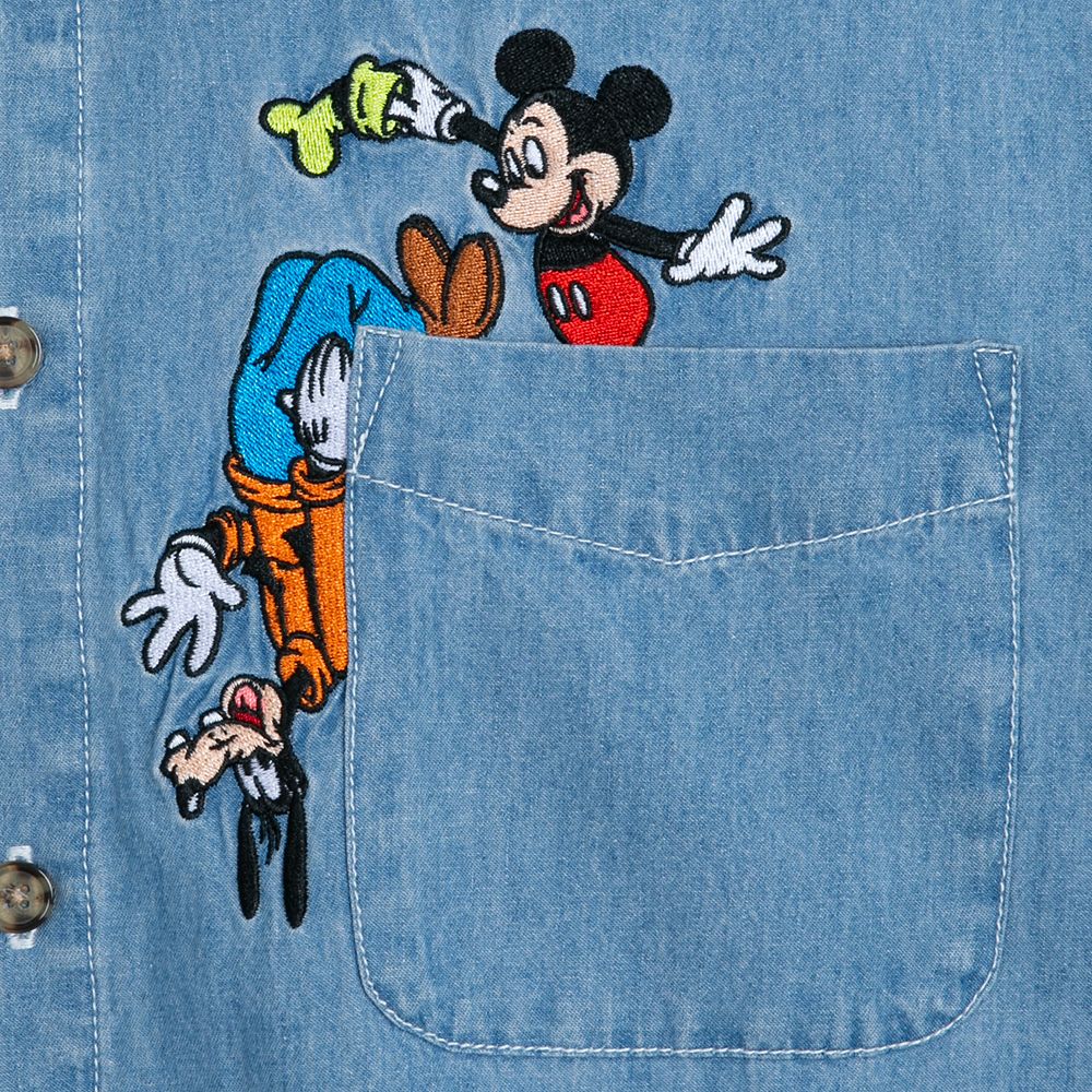 Disney Mickey Mouse And Friends Denim Shirt For Adults
