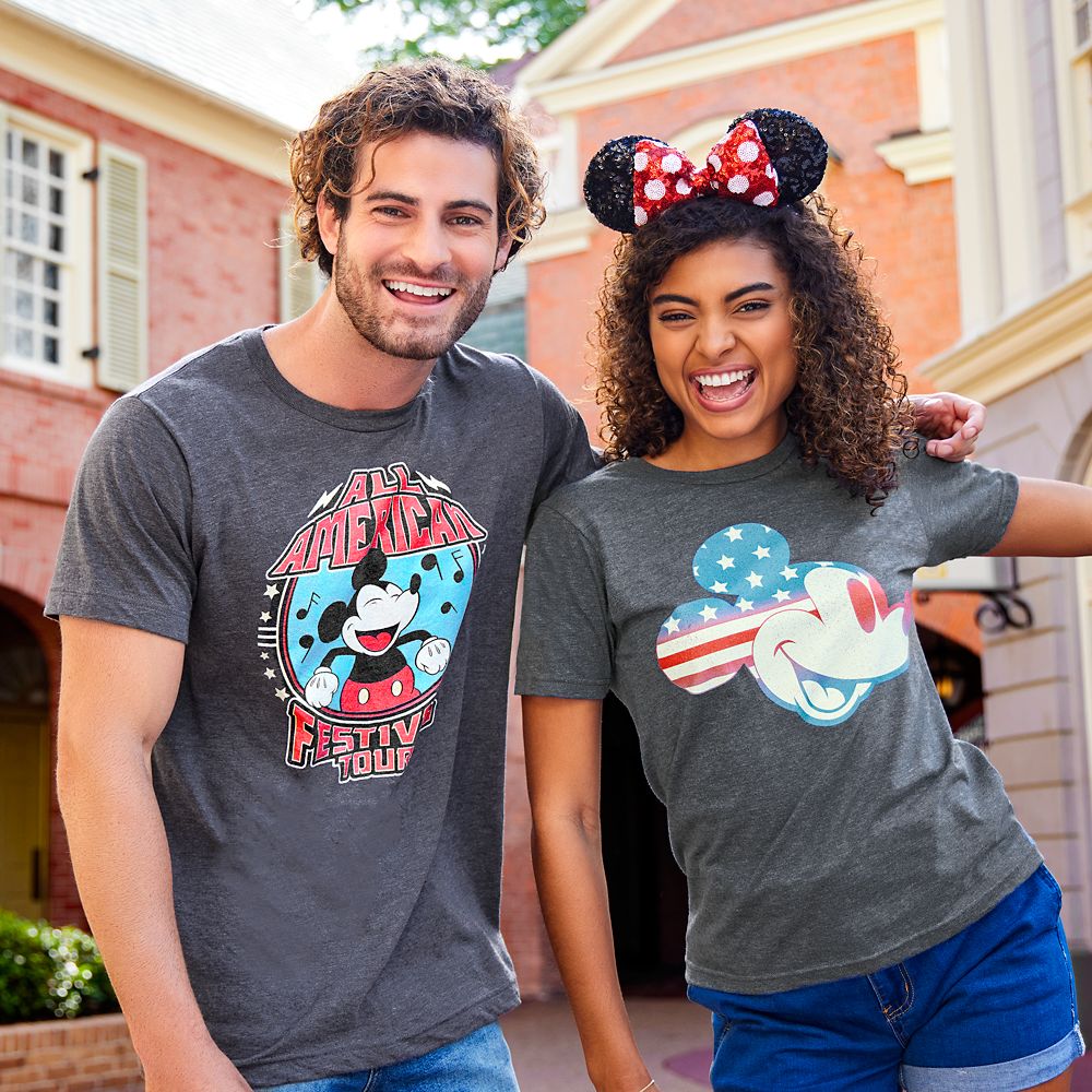 Disney Mickey Mouse Americana Flag T-Shirt For Adults