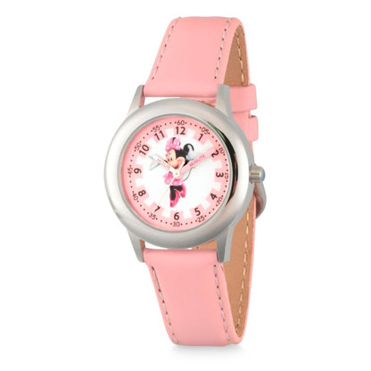 Disney Minnie Mouse Stainless Steel Time Teacher Watch For Kids