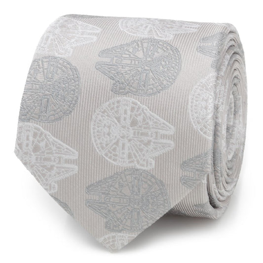 Disney Millennium Falcon Gray Silk Tie For Adults – Star Wars