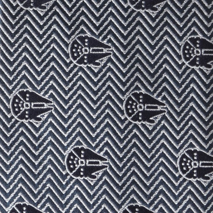 Disney Millennium Falcon Herringbone Blue Silk Tie For Adults – Star Wars
