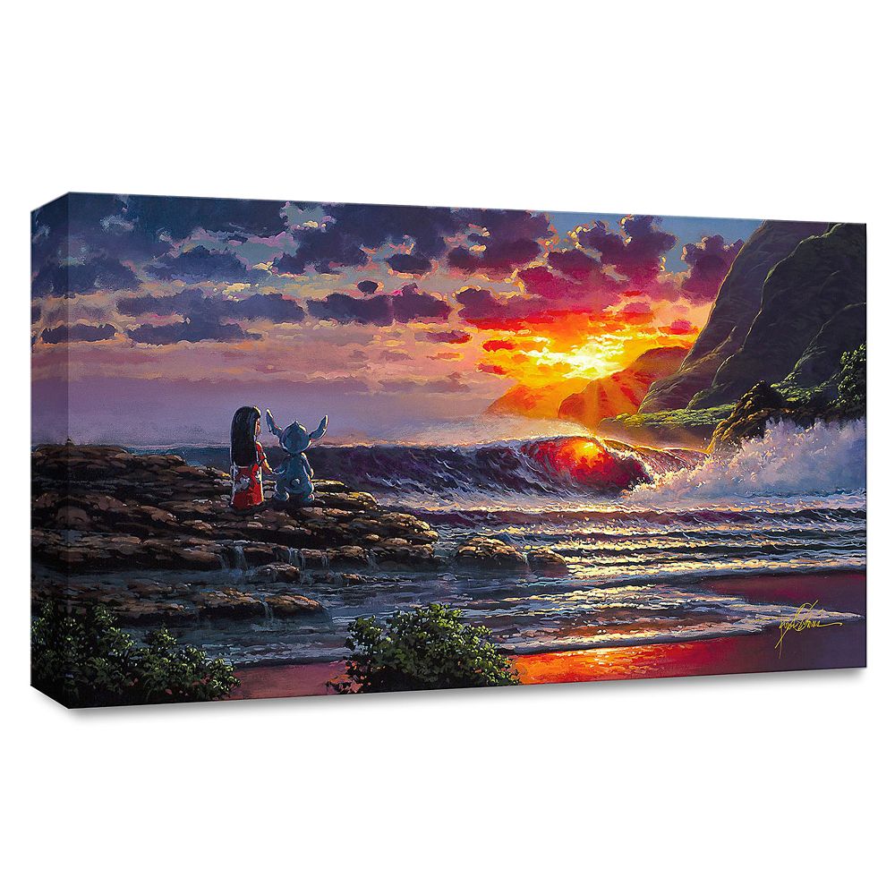 Disney ''Lilo And Stitch Share A Sunset'' Gallery Wrapped Canvas By Rodel Gonzalez – Limited Edition