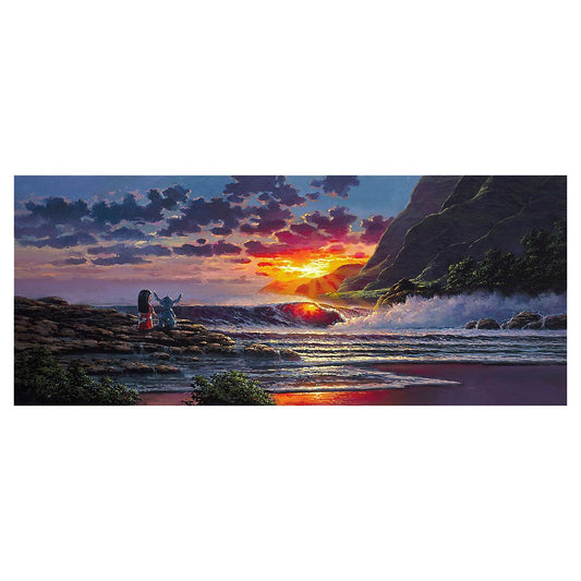 Disney ''Lilo And Stitch Share A Sunset'' Gallery Wrapped Canvas By Rodel Gonzalez – Limited Edition