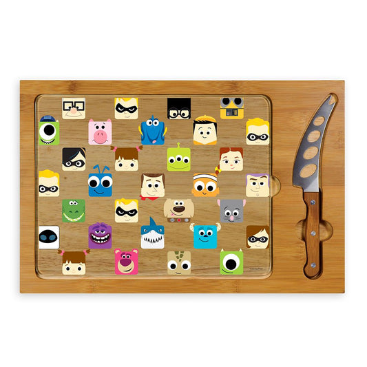 Disney PIXAR Glass Top Serving Tray And Knife Set