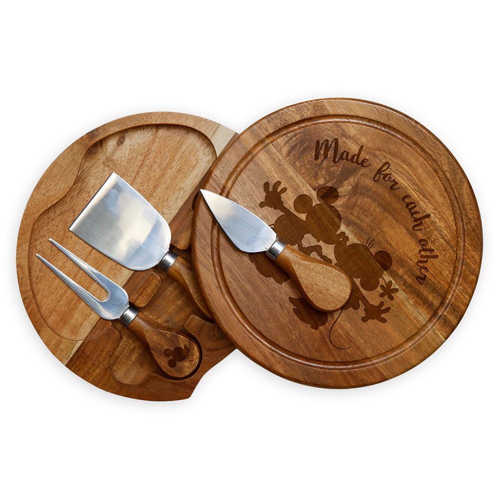 Disney Mickey And Minnie Mouse Cheese Board And Tools Set