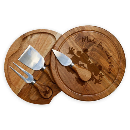 Disney Mickey And Minnie Mouse Cheese Board And Tools Set
