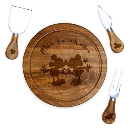 Disney Mickey And Minnie Mouse Cheese Board And Tools Set