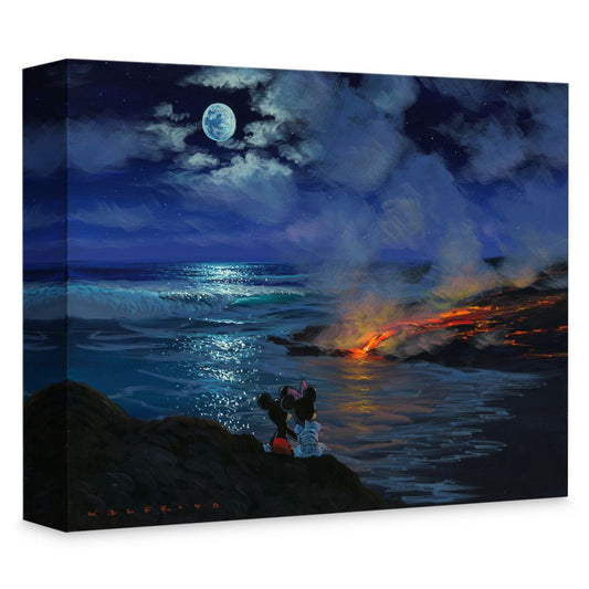 Disney Mickey And Minnie Mouse ''Watching Nature's Creation'' Giclée On Canvas By Walfrido Garcia