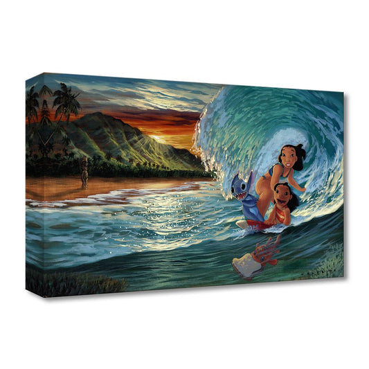 Disney Lilo & Stitch ''Morning Surf'' Giclée On Canvas By Walfrido Garcia – Limited Edition