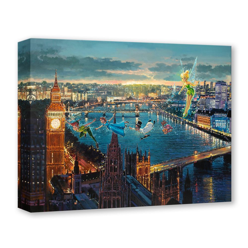 Disney Peter Pan ''Peter Pan In London'' By Rodel Gonzalez Canvas Artwork – Limited Edition