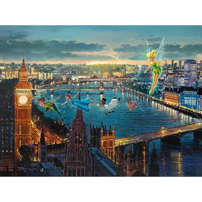Disney Peter Pan ''Peter Pan In London'' By Rodel Gonzalez Canvas Artwork – Limited Edition