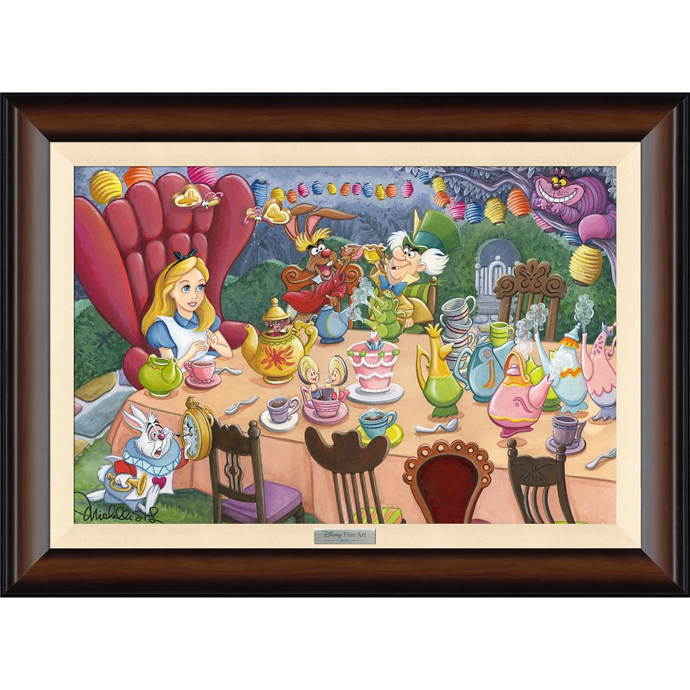 Disney Alice In Wonderland ''Tea Time In Wonderland'' By Michelle St.Laurent Framed Canvas Artwork – Limited Edition