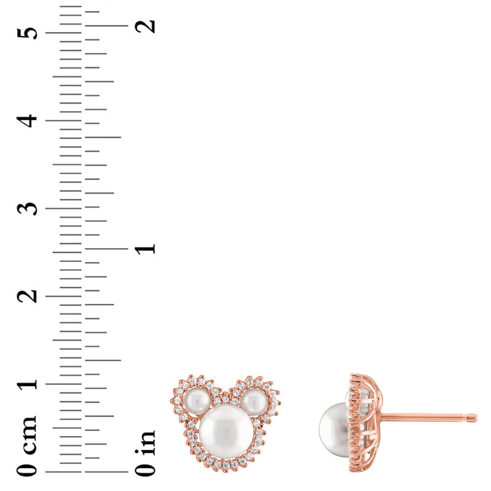 Disney Mickey Mouse Icon Pearl Earrings By Rebecca Hook – Rose Gold