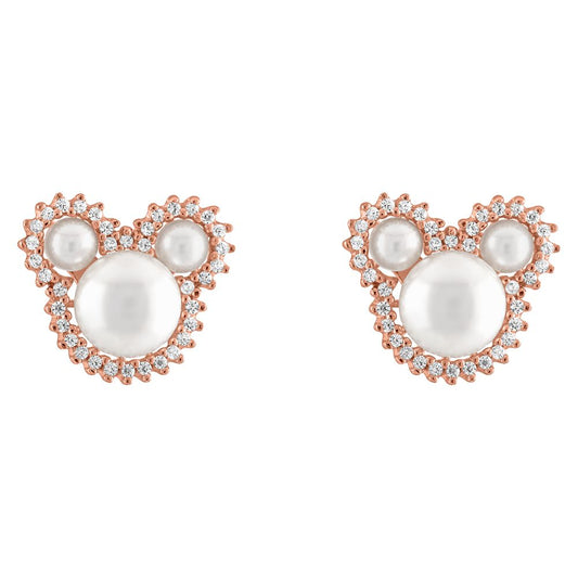 Disney Mickey Mouse Icon Pearl Earrings By Rebecca Hook – Rose Gold