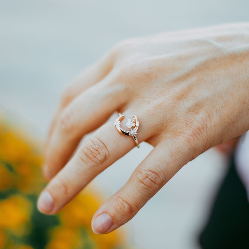 Disney Mickey Mouse Crescent Moon Ring By Rebecca Hook