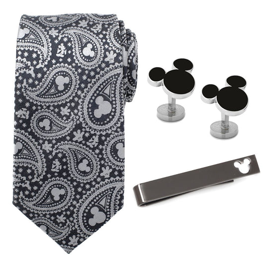 Disney Mickey Mouse Icon Tie, Cufflinks And Tie Clip Gift Set