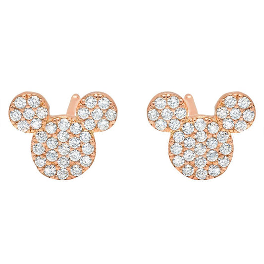 Disney Mickey Mouse Icon Stud Earrings By CRISLU – Rose Gold